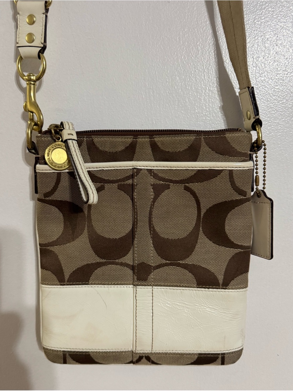 Coach Signature Monogram Crossbody Bag *See Description*